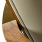 Gray And Brown Upholstered Faux Leather Dining Arm Chair