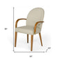 Gray And Brown Upholstered Faux Leather Dining Arm Chair
