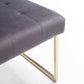 Set of Two Tufted Gray And Gold Upholstered Fabric Dining Side Chairs