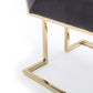 Set of Two Tufted Gray And Gold Upholstered Fabric Dining Side Chairs