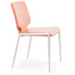 Set of Two Terra Cotta And Silver Upholstered Faux Leather Dining Side Chairs