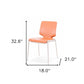 Set of Two Terra Cotta And Silver Upholstered Faux Leather Dining Side Chairs
