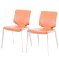 Set of Two Terra Cotta And Silver Upholstered Faux Leather Dining Side Chairs