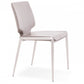 Set of Two Dark Gray And Silver Upholstered Faux Leather Dining Side Chairs