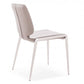 Set of Two Dark Gray And Silver Upholstered Faux Leather Dining Side Chairs