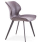 Set of Two Dark Brown And Black Upholstered Faux Leather Dining Side Chairs