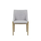 Gray And Brass Upholstered Fabric Dining Side Chair