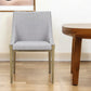 Gray And Brass Upholstered Fabric Dining Side Chair