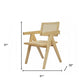 Natural Wood Open Back Dining Arm Chair