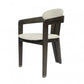 Light Gray And Dark Gray Upholstered Faux Leather Open Back Dining Arm Chair