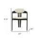 Light Gray And Dark Gray Upholstered Faux Leather Open Back Dining Arm Chair