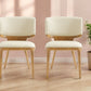 Set of Two Beige And Brown Upholstered Faux Leather King Louis Back Dining Side Chairs