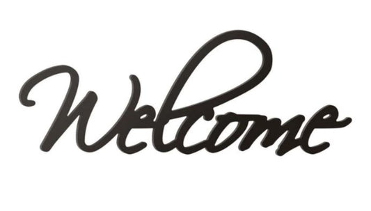 10" X 27" Black Welcome Wall Decor