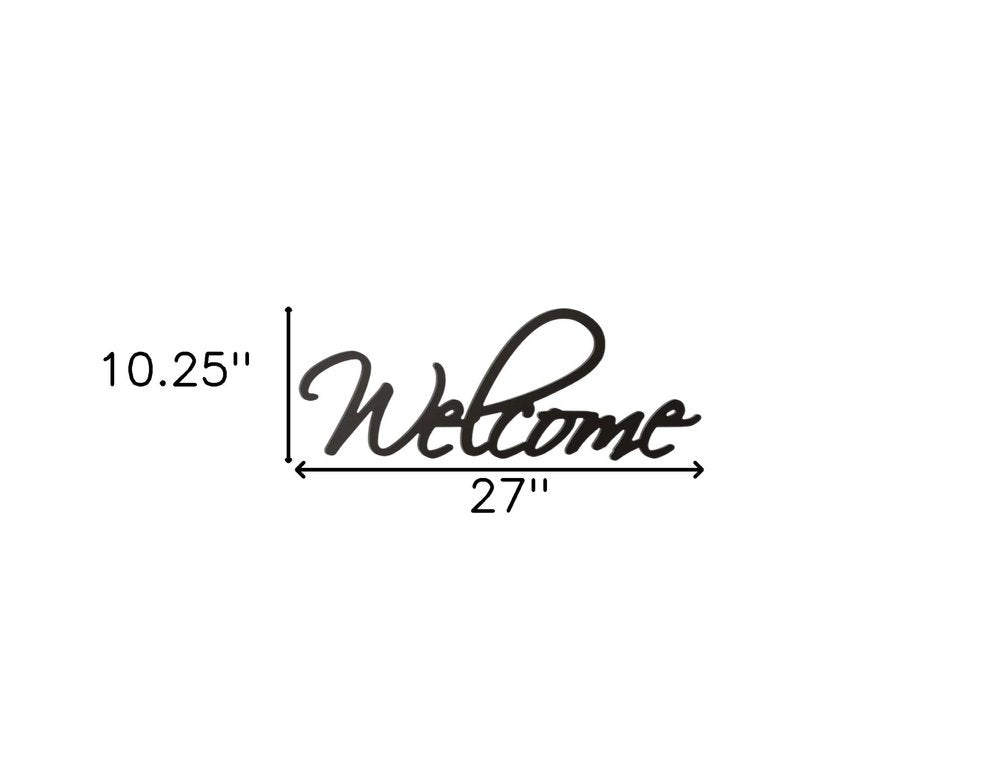10" X 27" Black Welcome Wall Decor