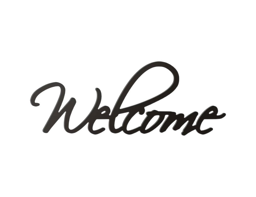 10" X 27" Black Welcome Wall Decor