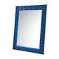 74" Blue Square Wood Framed Mounted Accent Mirror