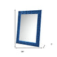74" Blue Square Wood Framed Mounted Accent Mirror