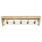 32" Natural Wood Five Hook Wall Mount Coat Rack