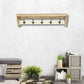 32" Natural Wood Five Hook Wall Mount Coat Rack