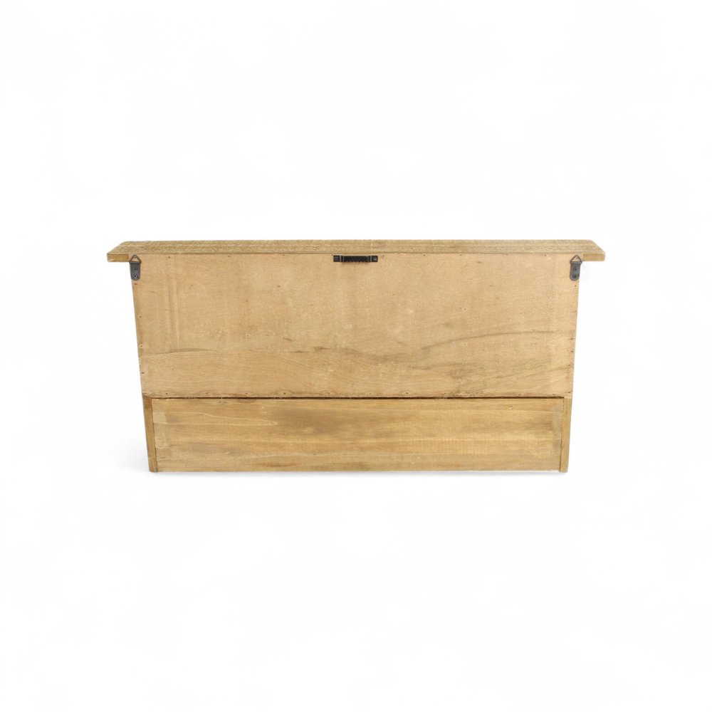 30" Natural Wood Four Hook Wall Mount Coat Rack