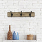 19" Brown Natural Rustic Live Edge Wood Three Hook Wall Mount Coat Rack
