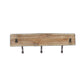 19" Brown Natural Rustic Live Edge Wood Three Hook Wall Mount Coat Rack