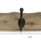 19" Brown Natural Rustic Live Edge Wood Three Hook Wall Mount Coat Rack