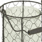 6" Brown and Clear Wire Basket and Glass Jar