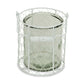 6" White and Clear Wire Basket and Glass Jar