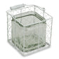5.5" White and Clear Wire Basket Glass Jar
