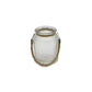 6" Clear and Brown Glass Tabletop Lantern Candle Holder
