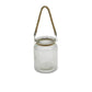6" Brown And Clear Glass Tabletop Lantern Candle Holder