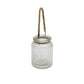 6" Clear and Brown Glass Tabletop Lantern Candle Holder