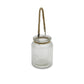 6" Clear and Brown Glass Tabletop Lantern Candle Holder