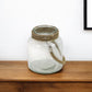 6" Clear and Brown Glass Tabletop Lantern Candle Holder