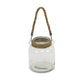6" Clear and Brown Glass Tabletop Lantern Candle Holder