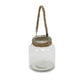 6" Clear and Brown Glass Tabletop Lantern Candle Holder