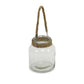 6" Clear and Brown Glass Tabletop Lantern Candle Holder