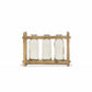 7" Set of Three Glass Jars in a Wood Rack