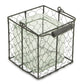 6" Clear and Brown Glass and Metal Lattice Tabletop Lantern Candle Holder