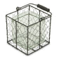 6" Clear and Brown Glass and Metal Lattice Tabletop Lantern Candle Holder