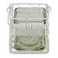 4" White Glass and Metal Lattice Tabletop Lantern Candle Holder