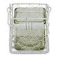 4" White Glass and Metal Lattice Tabletop Lantern Candle Holder