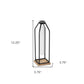 12" Black Clear And Natural Metal Glass And Wood Posy Test Tube Table Vase