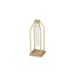 11" Gold Clear And Natural Metal Glass And Wood Test Tube Table Vase