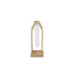 11" Gold Clear And Natural Metal Glass And Wood Test Tube Table Vase