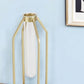 11" Gold Clear And Natural Metal Glass And Wood Test Tube Table Vase