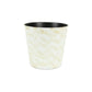 11" Cream Chevron Recycled Plastic Indoor Outdoor Round Pot Planter
