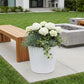 11" White Recycled Plastic Indoor Outdoor Round Pot Planter