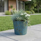 9" Blue Recycled Plastic Indoor Outdoor Round Pot Planter